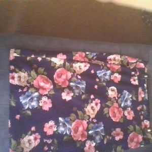blue floral skirt
